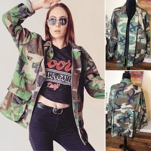 VINTAGE CAMO COMBAT JACKET Medium